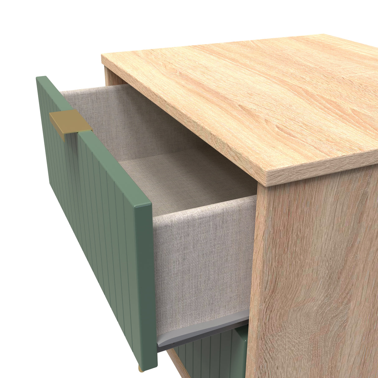 Linear 2 Drawer Bedside Cabinet with Hairpin Legs