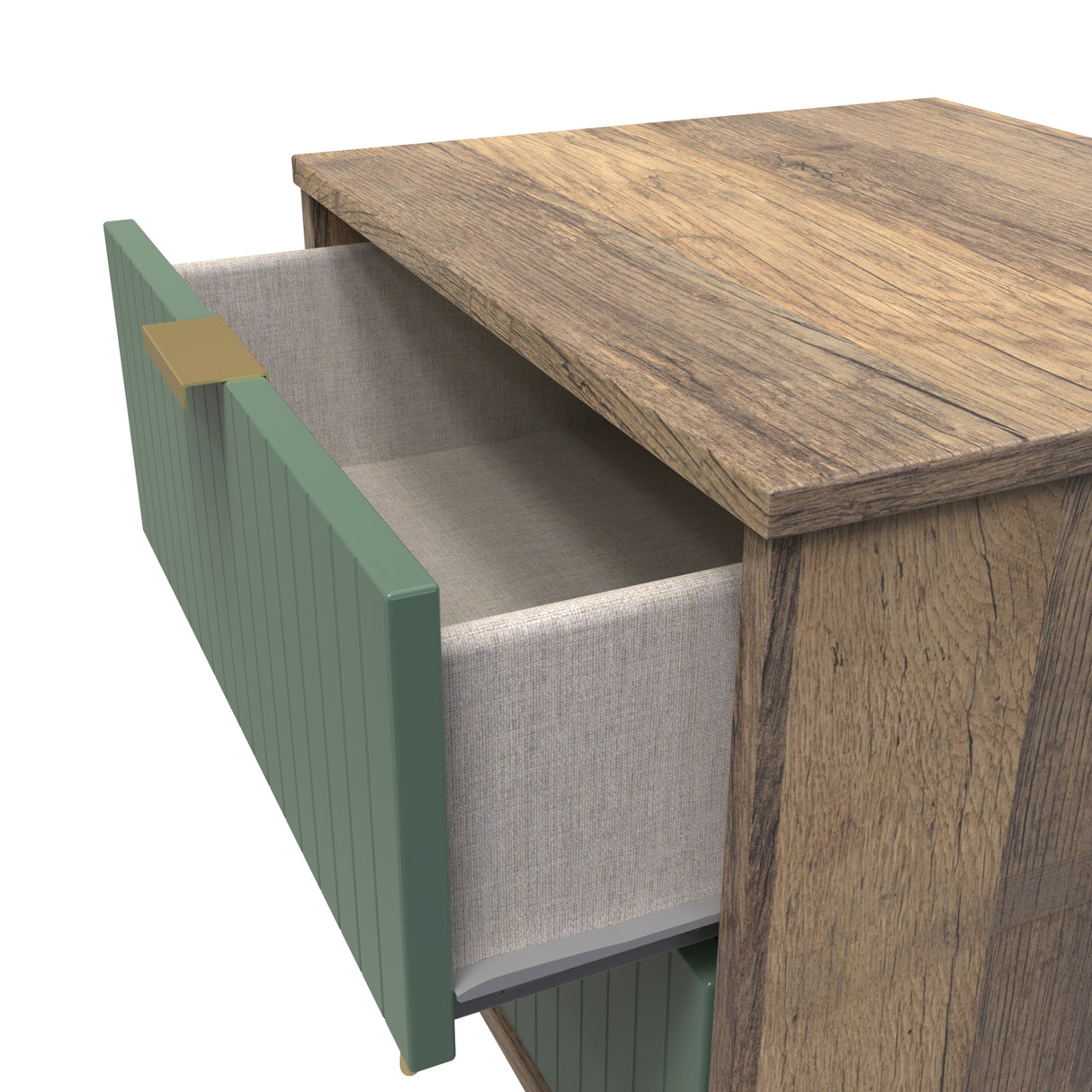 Linear 2 Drawer Bedside Cabinet with Hairpin Legs