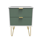 Linear 2 Drawer Bedside Cabinet with Hairpin Legs