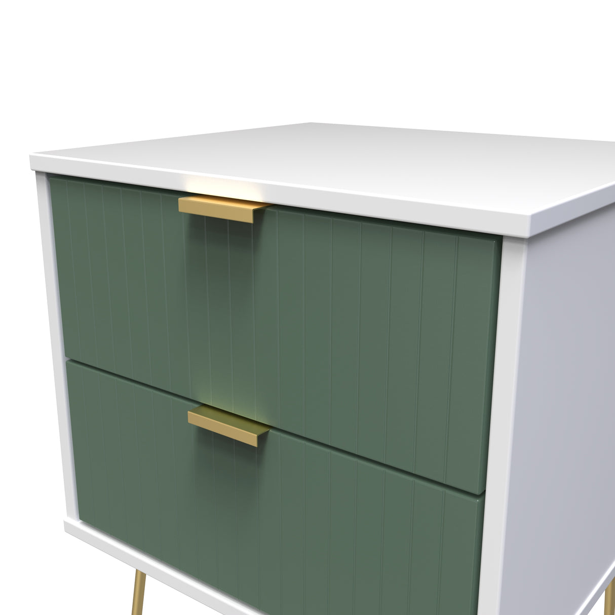 Linear 2 Drawer Bedside Cabinet with Hairpin Legs