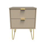 Linear 2 Drawer Bedside Cabinet with Hairpin Legs