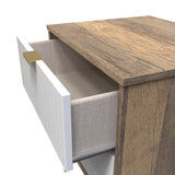 Linear 2 Drawer Bedside Cabinet with Hairpin Legs