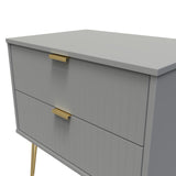 Linear 2 Drawer Midi Chest with Gold Hairpin Legs