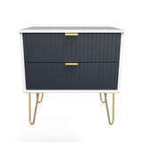 Linear 2 Drawer Midi Chest with Gold Hairpin Legs