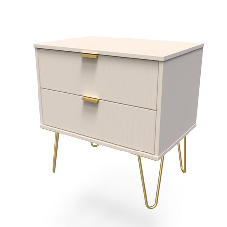 Linear 2 Drawer Midi Chest with Gold Hairpin Legs