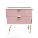 Linear 2 Drawer Midi Chest with Gold Hairpin Legs