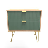 Linear 2 Drawer Midi Chest with Gold Hairpin Legs