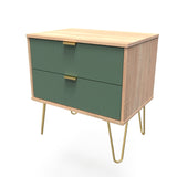 Linear 2 Drawer Midi Chest with Gold Hairpin Legs