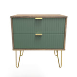 Linear 2 Drawer Midi Chest with Gold Hairpin Legs