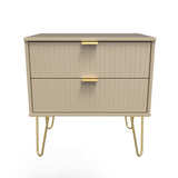 Linear 2 Drawer Midi Chest with Gold Hairpin Legs