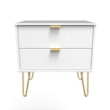 Linear 2 Drawer Midi Chest with Gold Hairpin Legs