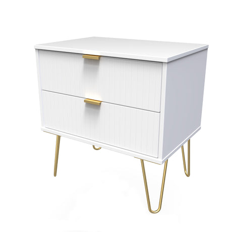 Linear 2 Drawer Midi Chest with Gold Hairpin Legs