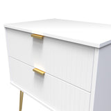 Linear 2 Drawer Midi Chest with Gold Hairpin Legs