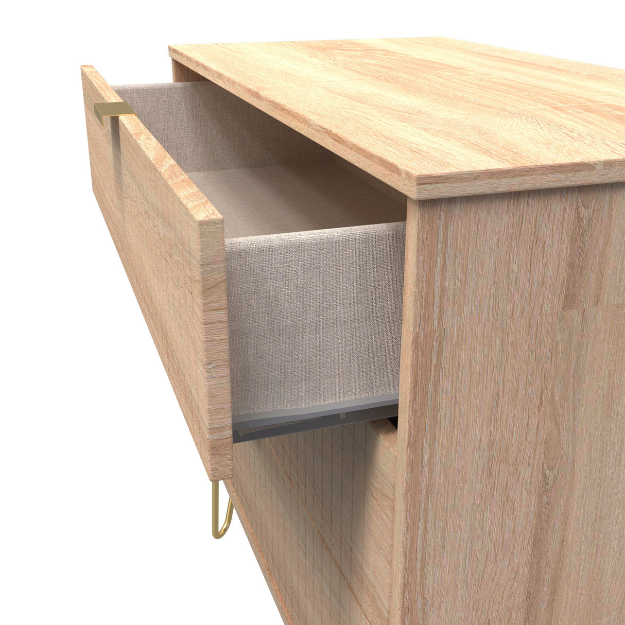 Linear 3 Drawer Chest with Gold Hairpin Legs