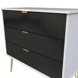 Linear 3 Drawer Chest with Gold Hairpin Legs