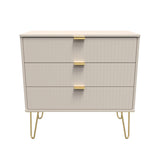 Linear 3 Drawer Chest with Gold Hairpin Legs