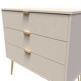 Linear 3 Drawer Chest with Gold Hairpin Legs