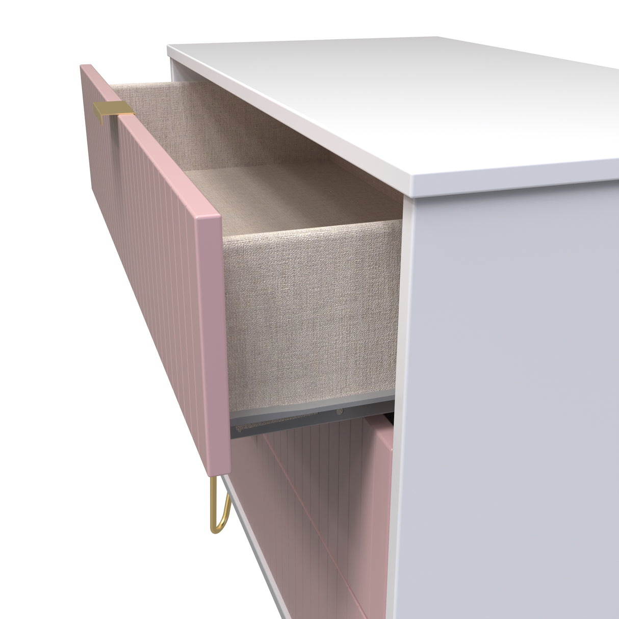 Linear 3 Drawer Chest with Gold Hairpin Legs