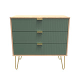 Linear 3 Drawer Chest with Gold Hairpin Legs