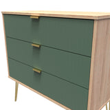 Linear 3 Drawer Chest with Gold Hairpin Legs