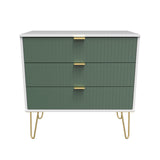 Linear 3 Drawer Chest with Gold Hairpin Legs