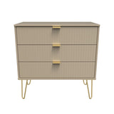 Linear 3 Drawer Chest with Gold Hairpin Legs