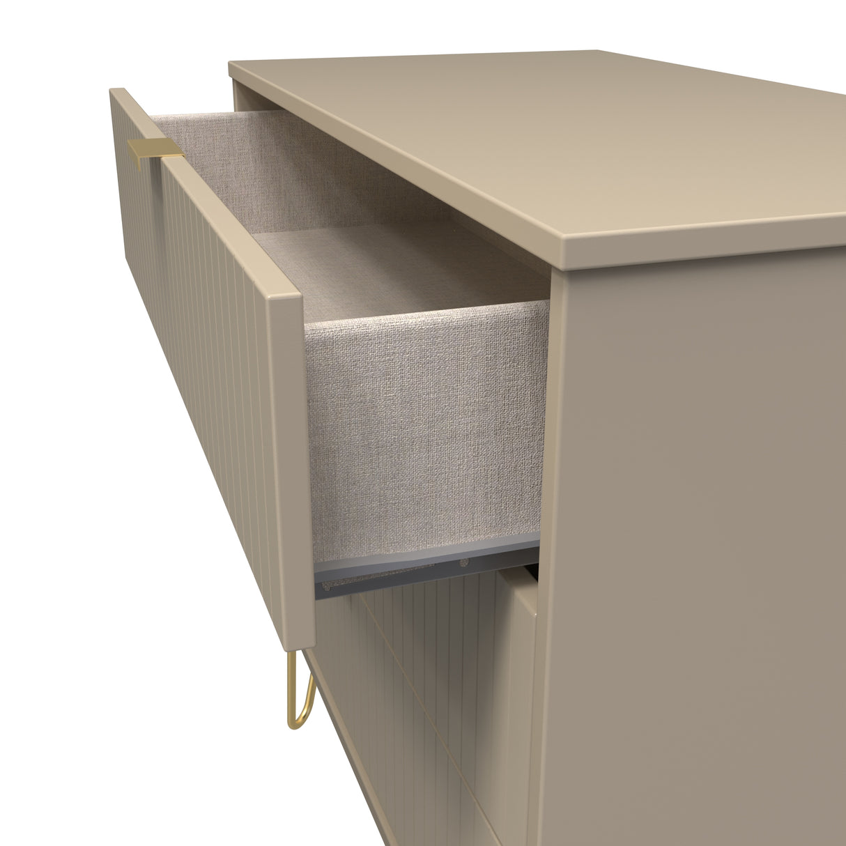 Linear 3 Drawer Chest with Gold Hairpin Legs