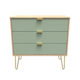 Linear 3 Drawer Chest with Gold Hairpin Legs