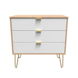 Linear 3 Drawer Chest with Gold Hairpin Legs