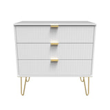 Linear 3 Drawer Chest with Gold Hairpin Legs