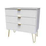 Linear 3 Drawer Chest with Gold Hairpin Legs