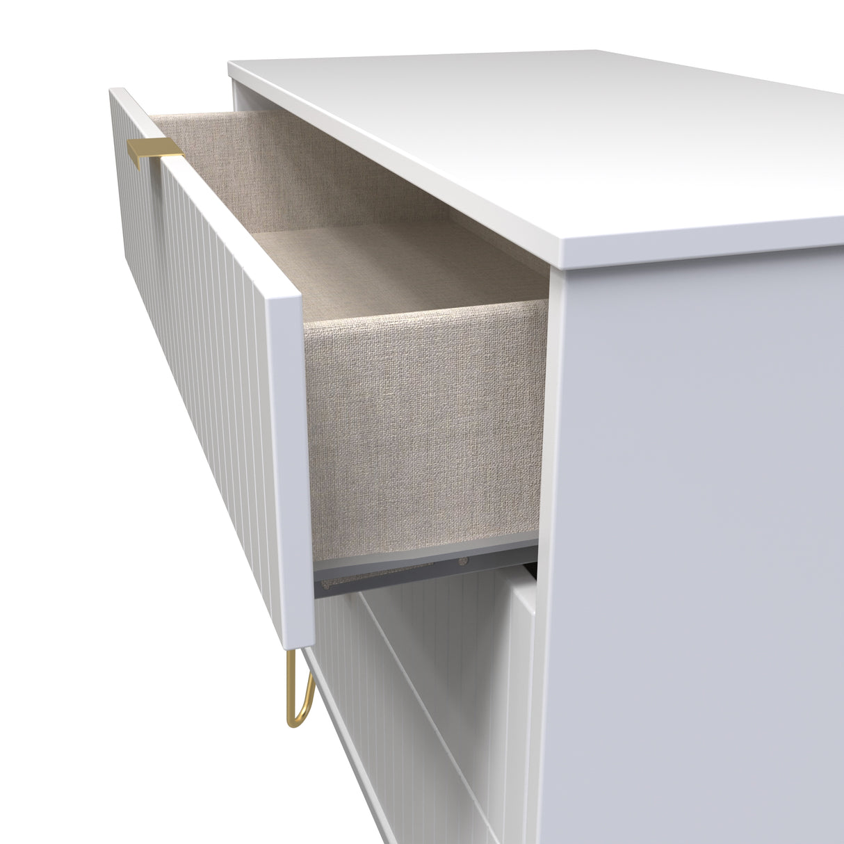 Linear 3 Drawer Chest with Gold Hairpin Legs