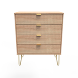 Linear 4 Drawer Chest with Gold Hairpin Legs