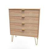 Linear 4 Drawer Chest with Gold Hairpin Legs