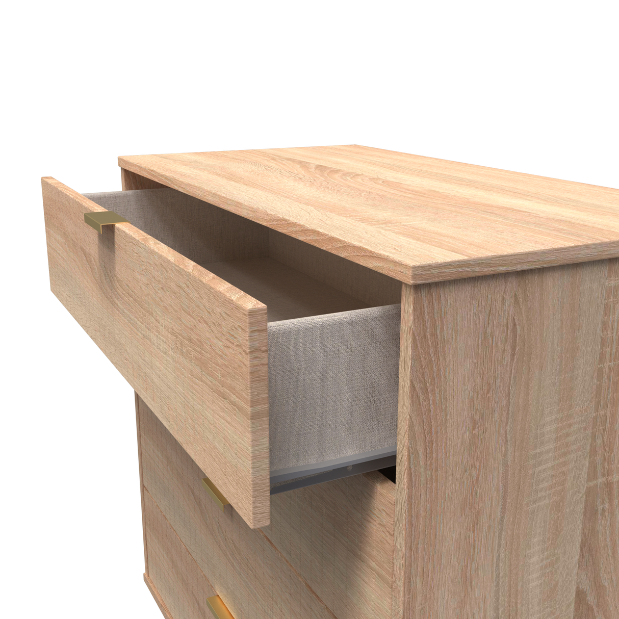 Linear 4 Drawer Chest with Gold Hairpin Legs