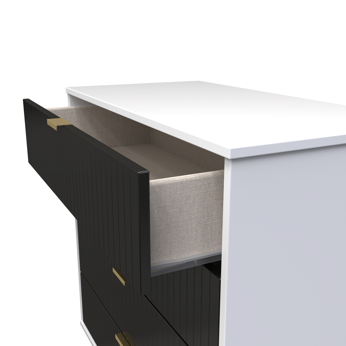 Linear 4 Drawer Chest with Gold Hairpin Legs