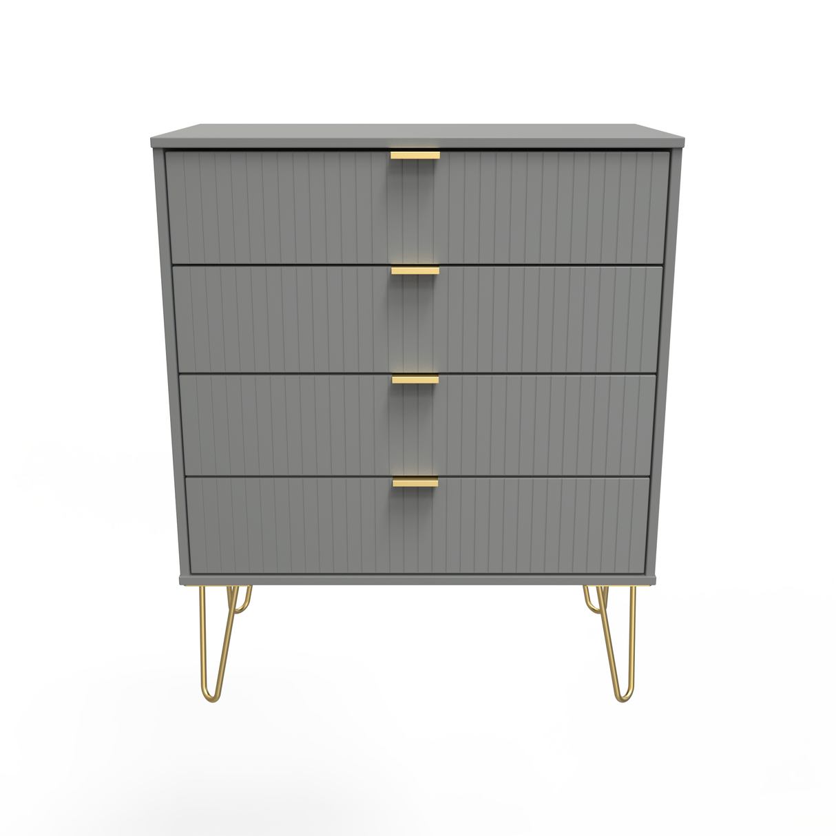 Linear 4 Drawer Chest with Gold Hairpin Legs