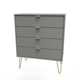 Linear 4 Drawer Chest with Gold Hairpin Legs