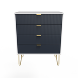 Linear 4 Drawer Chest with Gold Hairpin Legs