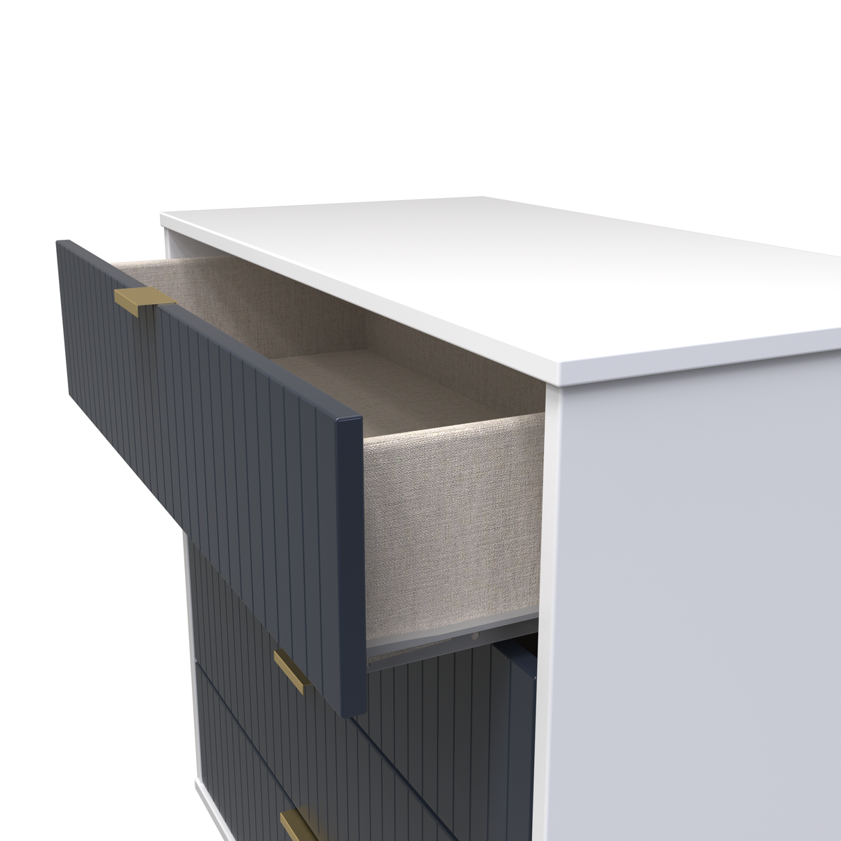 Linear 4 Drawer Chest with Gold Hairpin Legs