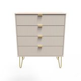 Linear 4 Drawer Chest with Gold Hairpin Legs