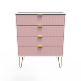 Linear 4 Drawer Chest with Gold Hairpin Legs