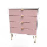 Linear 4 Drawer Chest with Gold Hairpin Legs