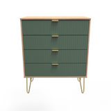 Linear 4 Drawer Chest with Gold Hairpin Legs