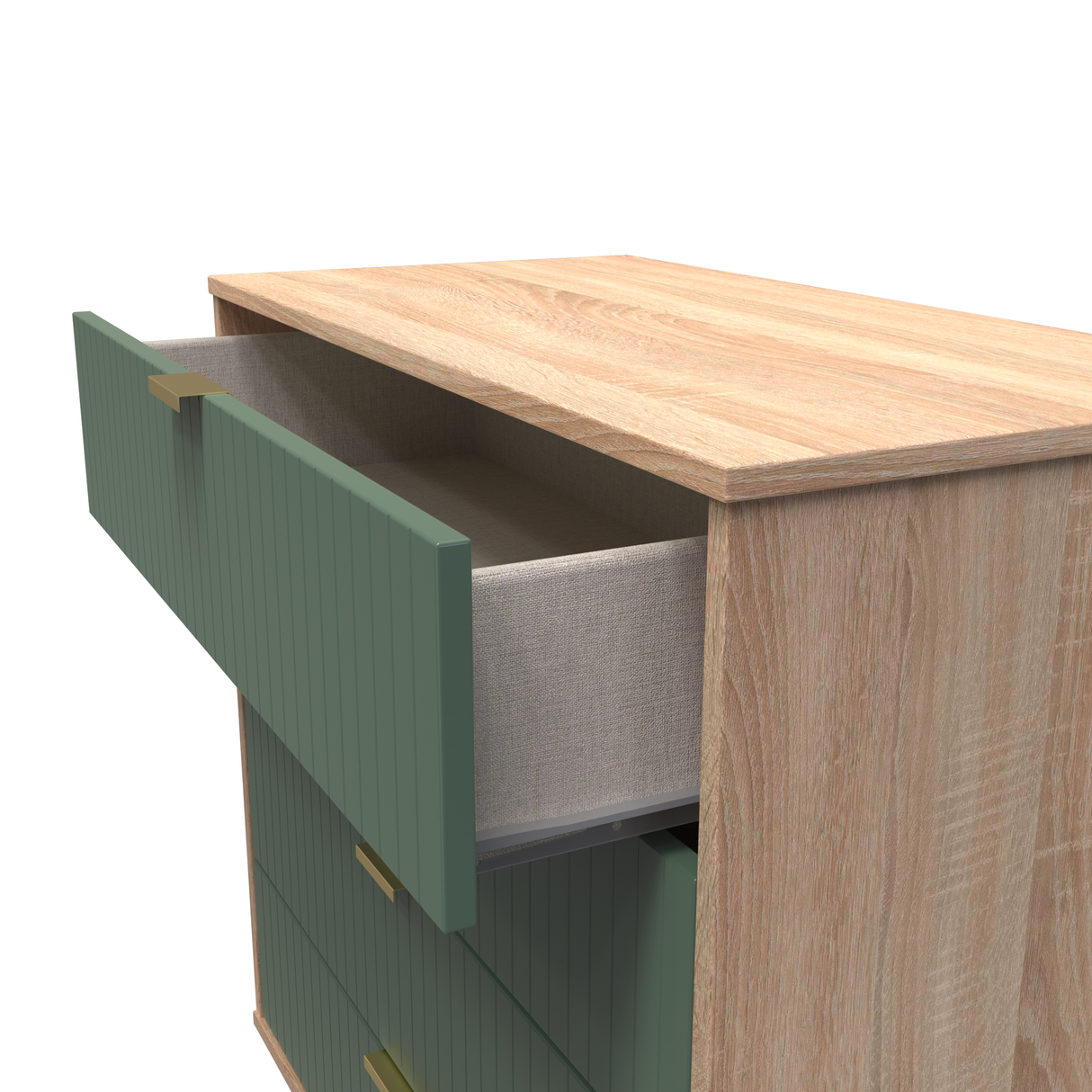 Linear 4 Drawer Chest with Gold Hairpin Legs