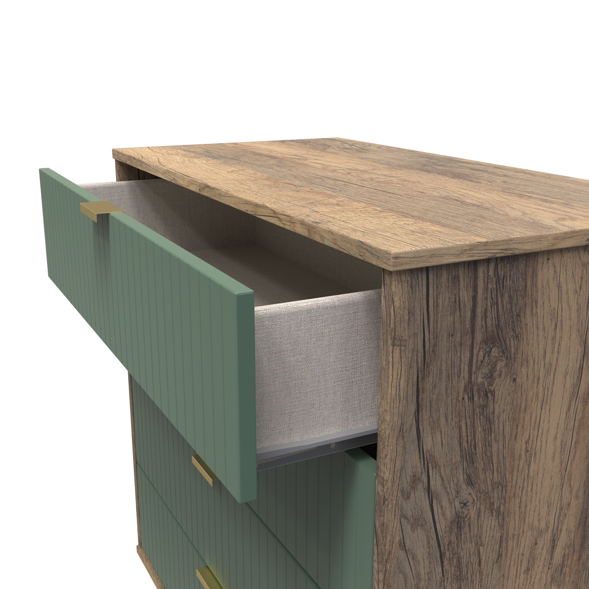 Linear 4 Drawer Chest with Gold Hairpin Legs