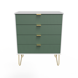 Linear 4 Drawer Chest with Gold Hairpin Legs