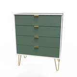 Linear 4 Drawer Chest with Gold Hairpin Legs