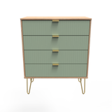 Linear 4 Drawer Chest with Gold Hairpin Legs