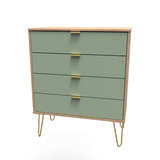 Linear 4 Drawer Chest with Gold Hairpin Legs